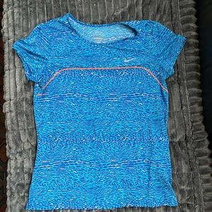 Nike Dri-fit Blue Leopard Running Tee -sz S